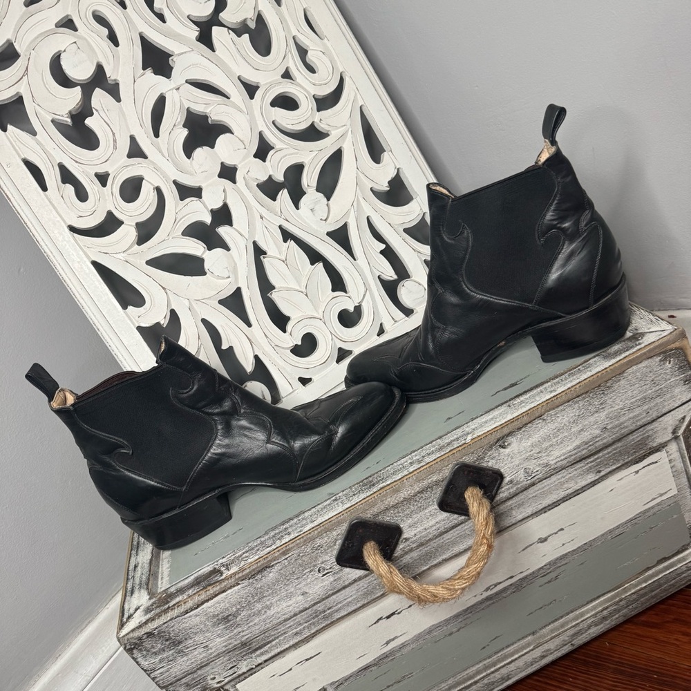 VINTAGE Western Pointed Toe Pull On Ankle Cowboy Boot Size 8.5EE Rodeo - Picture 11 of 16